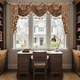 thumbnail image 2 of VOGOL Coffee Brown Damask Valance, Extra Wide Swag Curtains 79x43 Inches for Bedroom, 2 of 8
