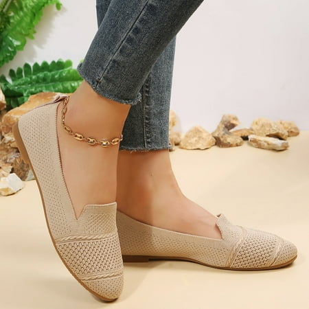 

Tuobarr Womens Flats Shoes Women s Spring and Summer Round Toe Flat Mesh Shoes Breathable Single Shallow Mouth Shoe Comfort Soft Slip On Flats Shoes Khaki