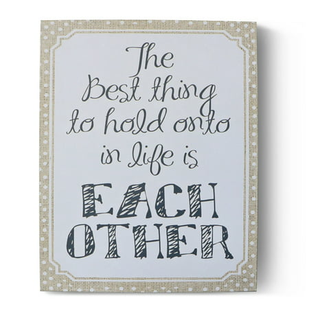 Barnyard Designs The Best Thing To Hold Onto In Life Is Each Other Wooden Box Wall Art Sign, Primitive Country Farmhouse Home Decor Sign With Sayings 10