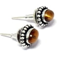 thumbnail image 4 of 6X8 Mm Tiger Eye Gemstone Oval Shape Fashion Stud Earring for Women Teens 925 Sterling Silver Plated Handmade Modern Party Stud Earrings Jewelry June Birthstone, 4 of 4