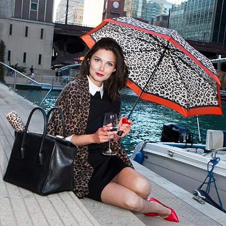 Vinrella 151-C Wine Bottle Umbrella Leopard