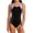 Black Purple, variant on Girls Athletic One Piece Swimsuits Racerback Modest Bathing Suit with Detachable Padded 9-16Y