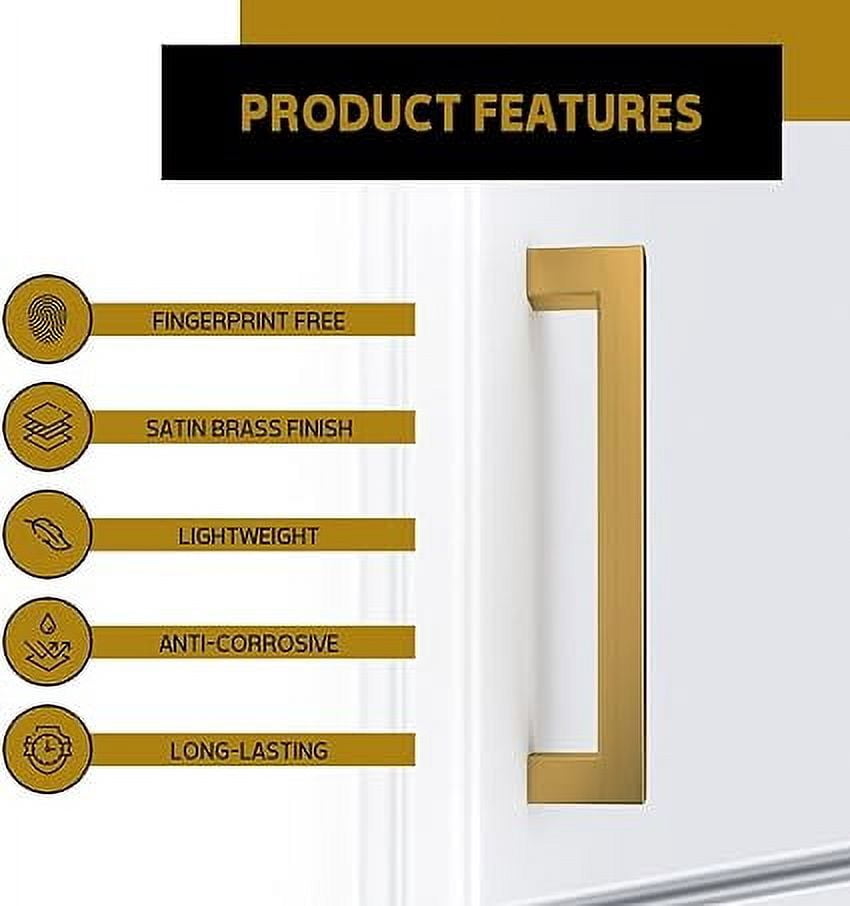 Mega Handles / 5.5 Inch / Stainless Steel Cabinet Handle Pulls / Matte Black / 12 pack