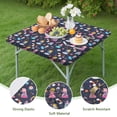 thumbnail image 4 of Dark Blue Little Princess Pattern Square Fitted Tablecloth with Elastic Edge,Square Table Cover,Washable Elastic Table Cover for Home Kitchen Party Decor 34"x34", 4 of 6