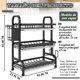 thumbnail image 2 of Escurridor de platos de acero inoxidable con 3 niveles soporte para utensilios y tabla de cortar con bandejas extraíbles organizador de cocina para en, 2 of 7