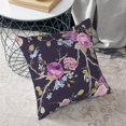 thumbnail image 6 of ZNDUO Square Home Decorative Throw Pillows, Corduroy Purple Vintage Roses Texture Pattern Couch Pillows, Throw Pillows for Bed, 20"x20", 6 of 8