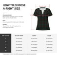 thumbnail image 4 of Zufioo Buffalo Plaid Dark Green for Women's Deep V-neck Short-sleeved T-shirt, Top with Short Sleeves - with Stainless Steel Buckle, Moisture Wicking, Ideal Home Wear-X-Large, 4 of 9