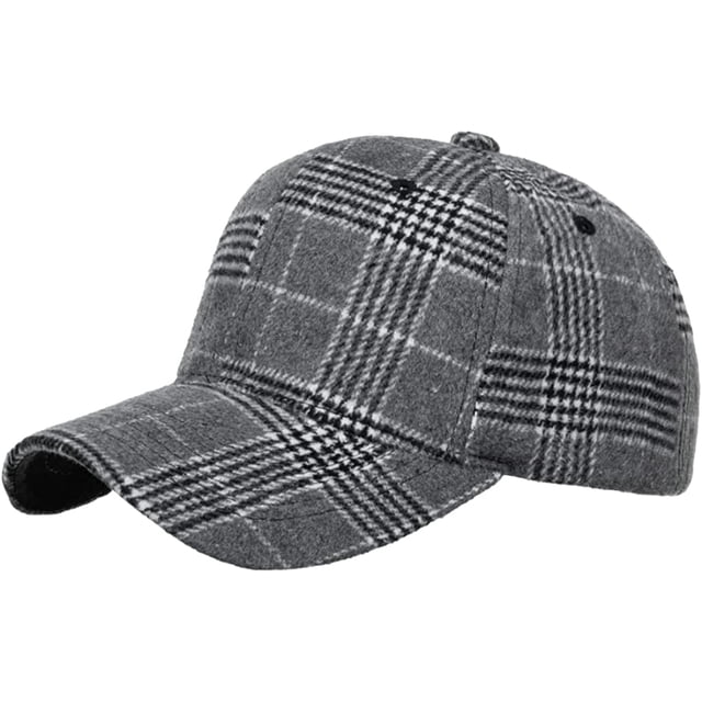 LinYooLi Fashion Leisure Grid Baseball Cap for Women Men Soft Breathable Retro Hats Skullcap Lightweight Adjustable