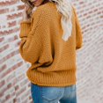 thumbnail image 6 of Lovskoo 2024 Sweaters for Women Trendy Long Sleeve Winter European American Loose Knitted V-Neck Sweater Top Coat Orange, 6 of 7