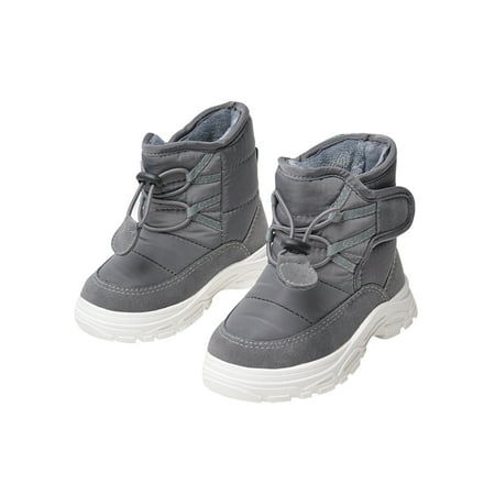 

Avamo Kids Casual Short Boots Round Toe Snow Boot Hiking Comfort Plush Lined Ankle Bootie Grey 9C