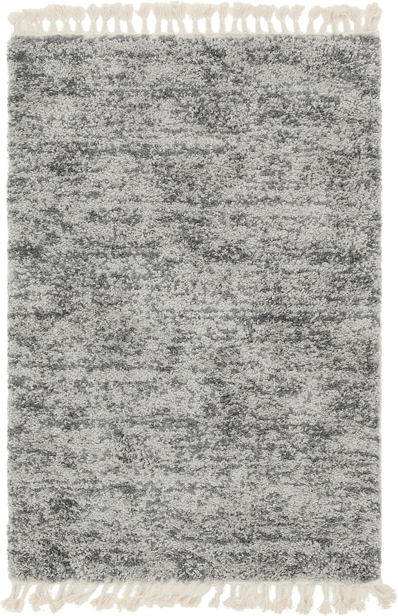 Unique Loom Misty Hygge Shag Rug Gray/Beige 4' 1" x 6' 1" Rectangle