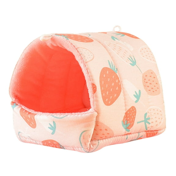 Visland Guinea Pig Bed Cave, Cute Cartoon Pattern Soft Skin-friendly Cozy Hamster House Hideout for Dwarf Rabbits Hedgehog Squirrel Winter Nest Hamster Rats Cage Accessories