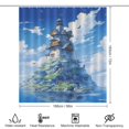 thumbnail image 2 of Lighthouse Sunrise Coast Scenery Pale Blue Tan Shower Curtain for Bathroom with 12Hooks, Polyester Fabric Thick Shower Curtain Washable Waterproof Curtain, 2 of 8