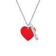 thumbnail image 2 of Delight Jewelry Acrylic 1" Red Heart Silvertone Be Strong and Courageous Bar Charm Necklace, 23", 2 of 4