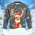 thumbnail image 5 of Men's Christmas Reindeer Snowman Penguin Santa and Snowflakes Sweater,Grey,M, 5 of 7