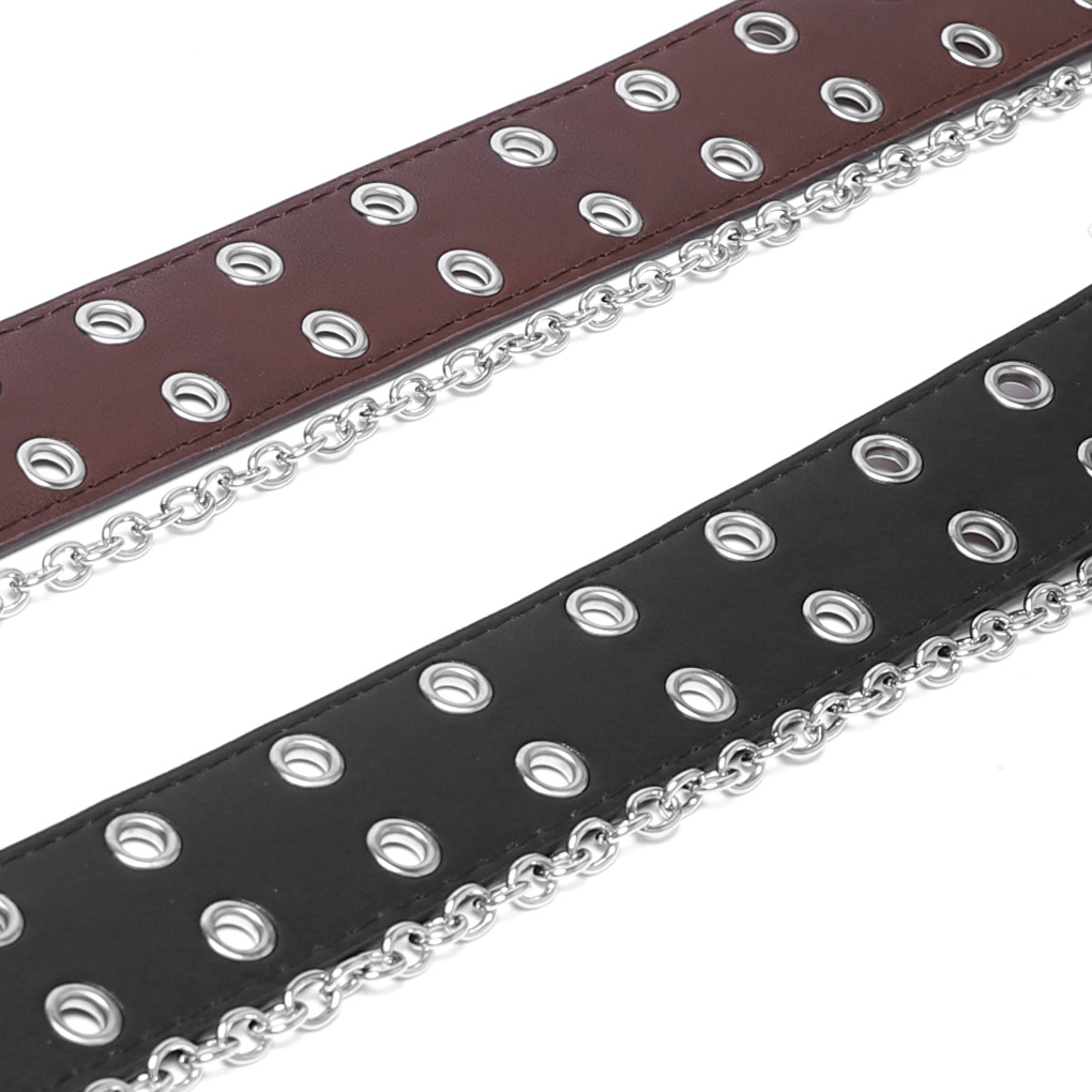 Ceinture Large En Simili Cuir Marron Pour Femmes - Style Hip Hop - Longueur 108 Cm - Neuf Avec étiquettes