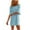 Sky Blue, variant on Diufon Summer Casual Womens Dresses Solid Color Comfortable Dress V Neck Short Sleeve Dress