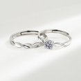 thumbnail image 3 of Anillo de par abierto con tiras Mbius, diseño de nicho en plata de ley S925, regalo de San Valentín, 3 of 5