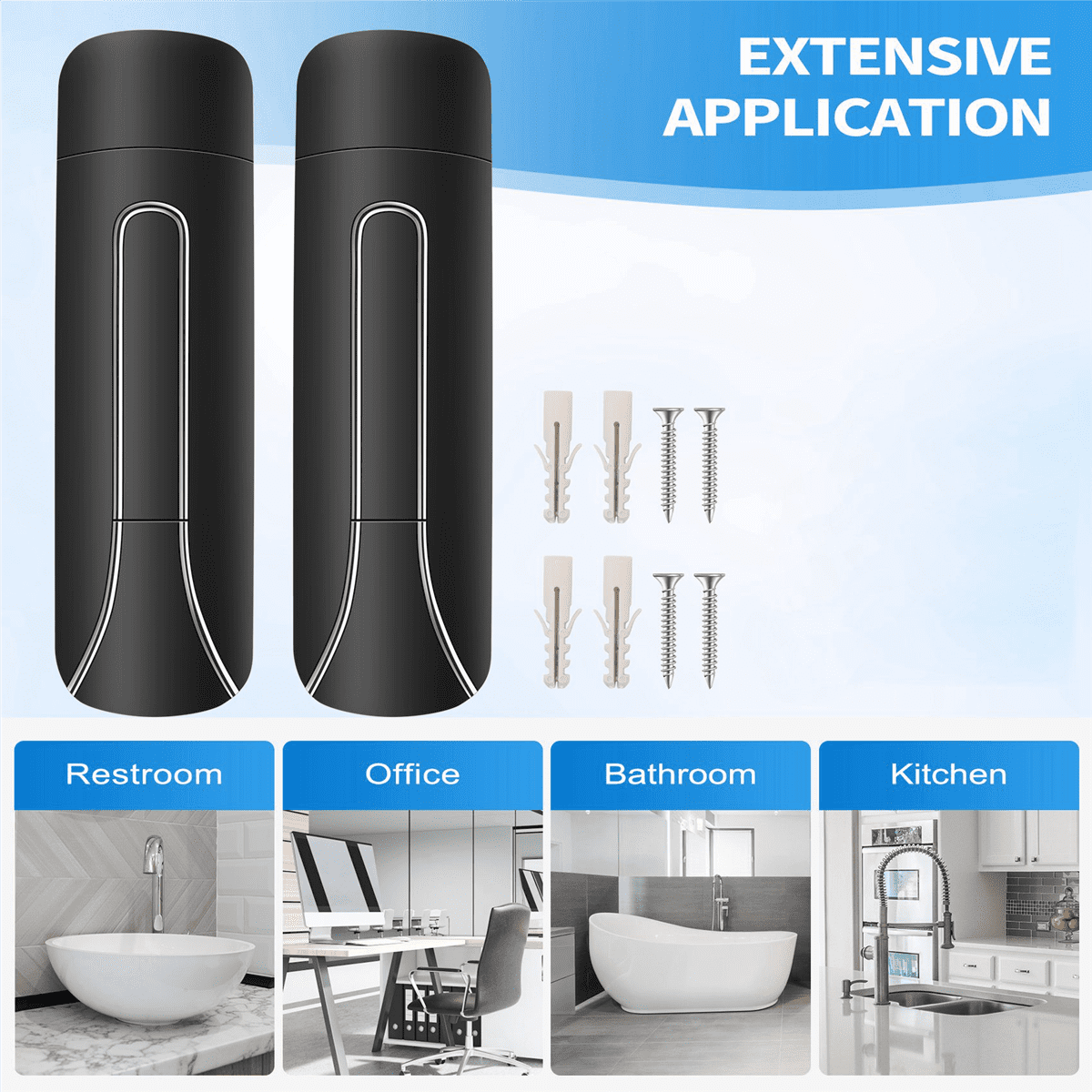 4Pcs Wall Mounted Bathroom Plastic Liquid Soap Dispenser 350Ml Shower Gel Detergent Shampoo Bottle for Kitchen Hotel