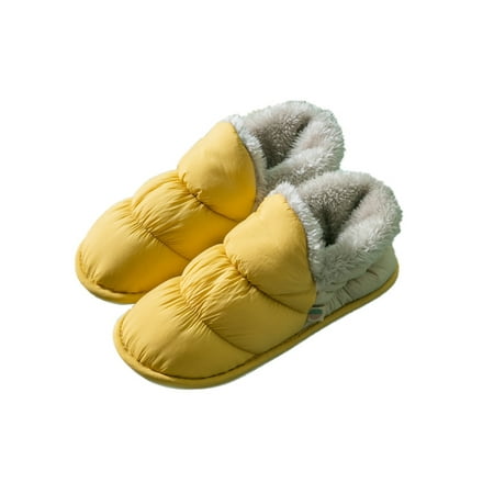 

Woobling Men Women Winter Soft Plush Comfortable Warm Slippers Indoor Slip On Home Shoes