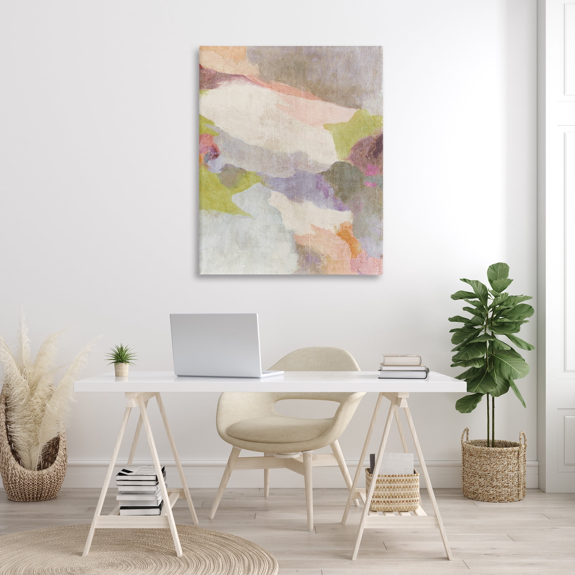 Stupell Industries Subtle Fluid Abstraction Abstract Painting Gallery Wrapped Canvas Art Print Wall Art, 36 x 48