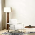 thumbnail image 2 of Michael Amini Astro Faux-Fur Accent Chair in Moonstone White/Stainless Steel, 2 of 11