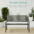 thumbnail image 6 of Best Choice Products Indoor Outdoor Steel Garden Bench w/ Geometric Backrest, Foot Levelers - Gray, 6 of 8
