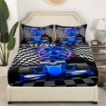 thumbnail image 3 of Erosebridal Blue Car Sheet Set Twin,Extreme Sport Bedding Sets Twin Size,Geometric Buffalo Twin Sheet Sets,Breathable Automobile Room Decor,3pcs, 3 of 7