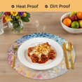 thumbnail image 4 of Blue Abstract Round Placemats Set of 8, Braided Polypropylene Place Mats, Orange Yellow Gradient Stone Brushwork Washable Table Mats for Kitchen Dinner Holiday Wedding Party Coffee Table Decor 15", 4 of 9