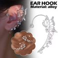 thumbnail image 3 of Zircon Butterfly Ear Cuff Clip Earrings Non Piercing Wrap Jewelry S8E5, 3 of 8