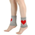 thumbnail image 4 of Conairie Valentines Day Socks for Women 2 Pack Heart Print Mid Calf Crew Socks Ribbed Knit Dress Boot Socks One Size, 4 of 5