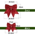 thumbnail image 2 of 5PCS Red Christmas Ribbon Bow Large Size Christmas Bows Ribbon Bow Ties Ornaments Christmas Decoration for Christmas Trees Gift Wrapping Christmas Tree Garland Car Wedding, 2 of 5