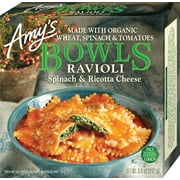 Amy's Frozen Meals, Spinach Ravioli Bowl, Made With Organic Wheat, Spinach and Tomatoes, Microwave Meals, 8.5 Oz