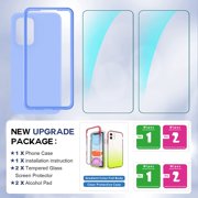 LeYi for Samsung A52 Case, Galaxy A52 5G Case with [2 x Tempered Glass Screen Protector & Lens Protector], Full-Body Shockproof Soft Liquid Silicone Protective Case for Galaxy A52 5G, Violet