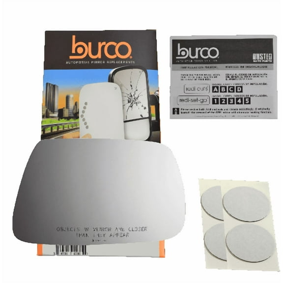 Burco Side View Mirror Replacement Glass with Motor Mount Plate - Clear Glass - 5143RSG