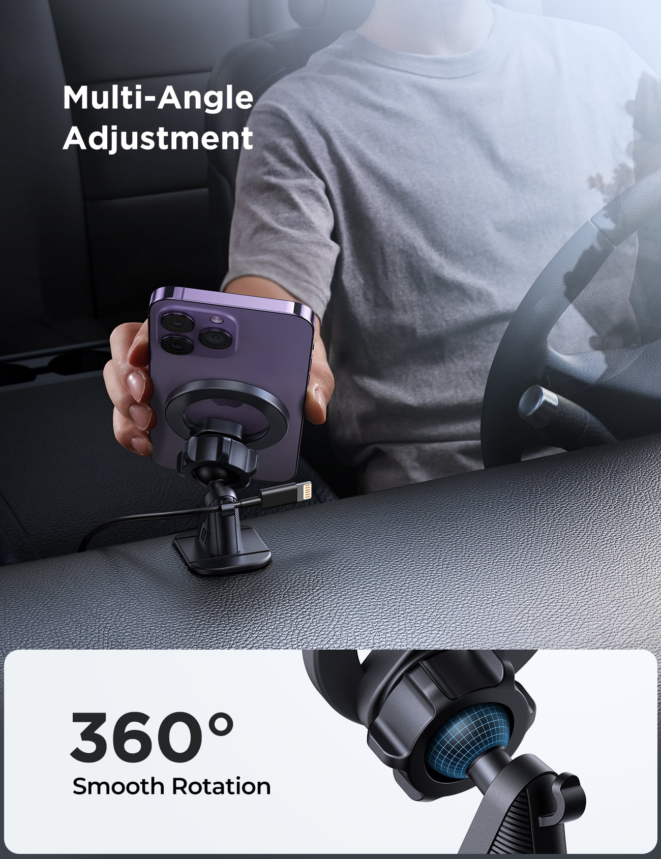 (2 pack) JOYROOM 2 in 1 Magnetic Phone Holder for Car, Air Vent & Dashboard Car Phone Holder for iPhone, Compatible for MagSafe Car Mount, Fit for iPhone 16 15 14 13 12 Pro Max