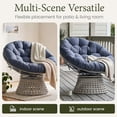 thumbnail image 6 of LayinSun 2 Pieces Oversized Outdoor Rattan Swivel Papasan Chair with 6" Soft Thickened Cushion for Patio, Deck, Living Room, 6 of 7