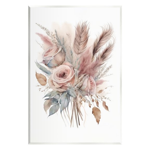 Stupell Industries Soft Pink Rose Bundle Botanical & Floral Painting Unframed Art Print Wall Art, 10 x 15