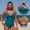 BLUE, variant on Womens Twist Front Cutout One Piece Swimsuit V Neck Spaghetti Strap Side Ruched Tummy Control High Cut Solid Color Bathing Suit Slim Fit Beach Pool Vacation Sunbathing Swimwear S M L XL