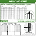 thumbnail image 5 of BSHAPPLUS® Garden Fence 10 Pack ,33in (H) x 24ft (L) Metal Fence,Rustproof Decorative Fence,Animal Wire Fence,Wrought Iron Fence, Outdoor Picket Fencing No-Dig for Yard, Lawn and Patio Borders, 5 of 11