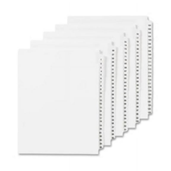 Avery AVE Numeric Divider- 1- Side Tab- 11 in. x 8.5 in.- 25-PK- White