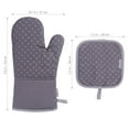 thumbnail image 4 of 4 Pack Oven Mitts and Pot Holders Set, 482F Heat Resistant Oven Mit Gloves Hot Pads for Kitchen Cooking Grill,Gray, 4 of 8