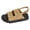 Brown, variant on Summer Slide for Women with Back Strap Breathable Retro Canvas Frayed Sandals Comfortable Open Toe Platform Dress Shoes Black Size 8.5