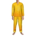 thumbnail image 3 of Fotbe Yellow Lemon Pattern Long Sleeve Pajama Set for Men,Sleepwear Set,2-piece Loungewear Set,Soft PJs Comfy Nightwear with Pockets-X-Large, 3 of 7