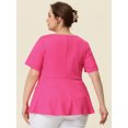 thumbnail image 4 of Top peplum delantero con nudo retorcido de mancorpamujer de talgrande Rosado XL, 4 of 5