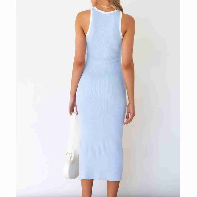 Vestido Sin Mangas Ahuecado,Vestido Sin Mangas para Mujer,Vestido Envuelto En La Cadera para Mujer,Vestido Sin Mangas con Corte En La Cintura,Experiencia incomparable