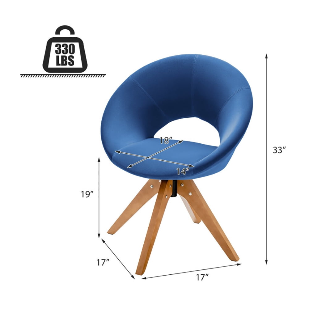 Finihen Swivel Accent Chair, Swivel Chair with Oversized Upholstered Seat, for Home, Office, Blue