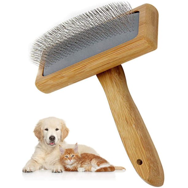 Cepillo para mascotas, peine autolimpiante para perros y gatos, cepillo de aseo para mascotas adecuado para cabello largo y corto, herramienta de depilación para perros y gatos Feliz Sencillez