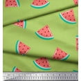 thumbnail image 2 of Soimoi Green Poly Georgette Fabric Watermelon Fruits Decor Fabric Printed Yard 42 Inch Wide, 2 of 3