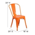 thumbnail image 4 of Pemberly Row Modern Metal Stackable Dining Side Chair in Orange, 4 of 9